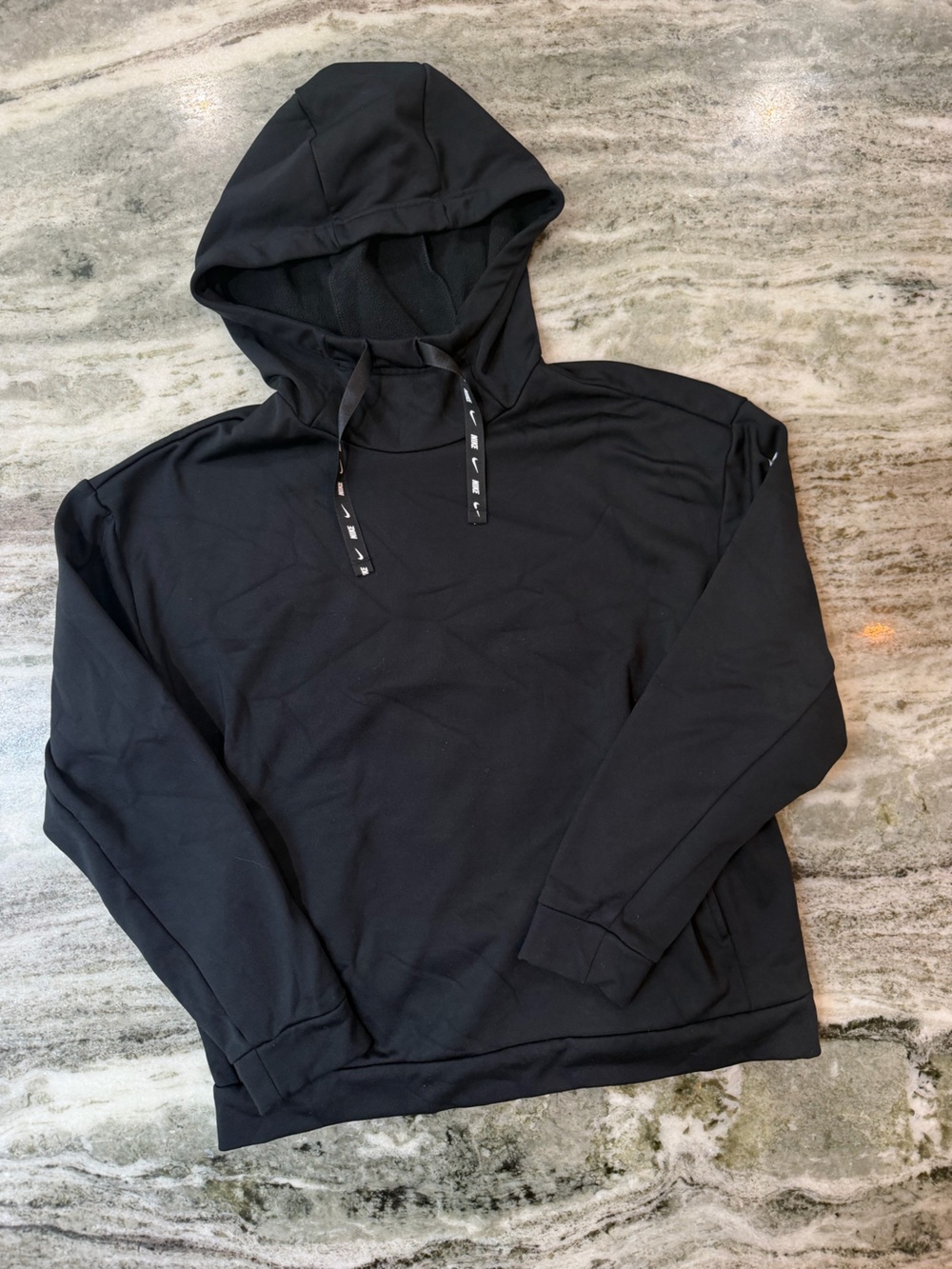 Nike Black Pullover Hoodie with Branded Drawstrings